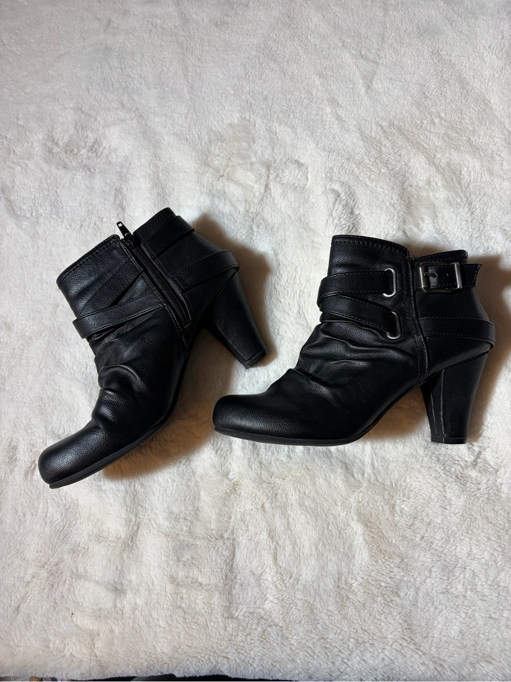 Fergalicious Black Strap & Buckle Ankle Booties